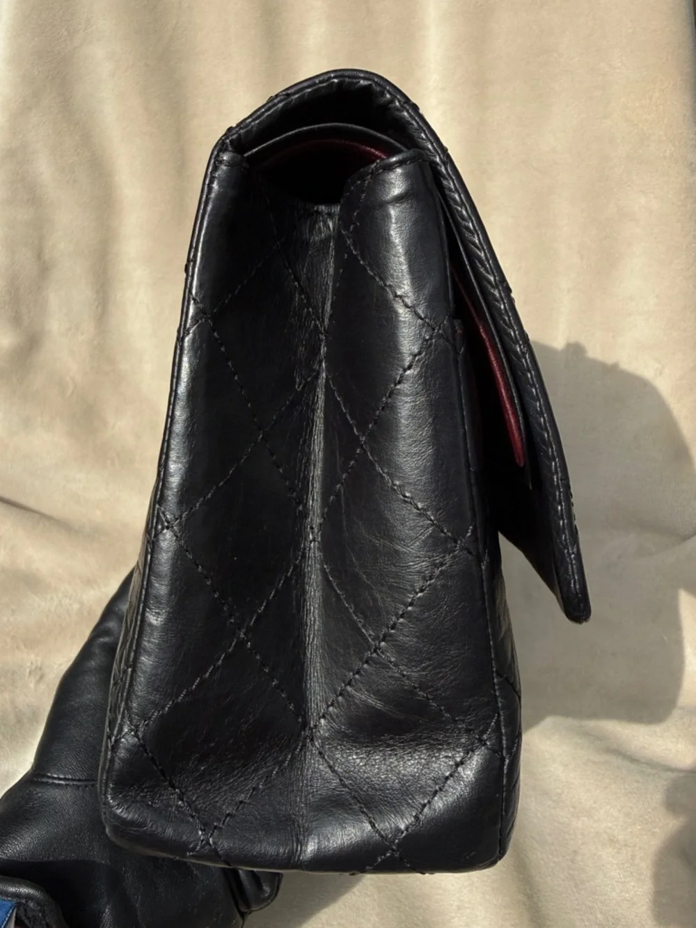 CHANEL Reissue 227 Maxi Double Flap Black Calfskin Silver HW 2008 Vintage 2.55 - Picture 13 of 14